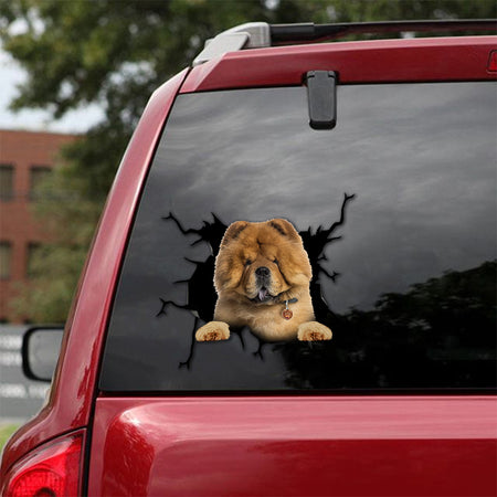 [th0226-snf-tpa]-chow-chow-crack-car-sticker-dogs-lover