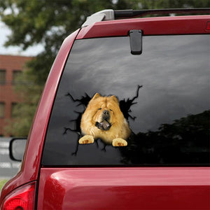 [th0228-snf-tpa]-chow-chow-crack-car-sticker-dogs-lover