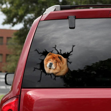 [th0229-snf-tpa]-chow-chow-crack-car-sticker-dogs-lover