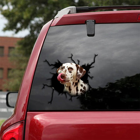 [th0234-snf-tpa]-dalmatian-crack-car-sticker-dogs-lover