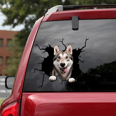 Funny Husky Crack Sticker Design Nice Black And White Stickers Mothers Day Presents