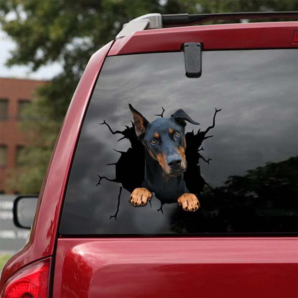 [ld0539-snf-tpa]-doberman-crack-car-sticker-dogs-lover