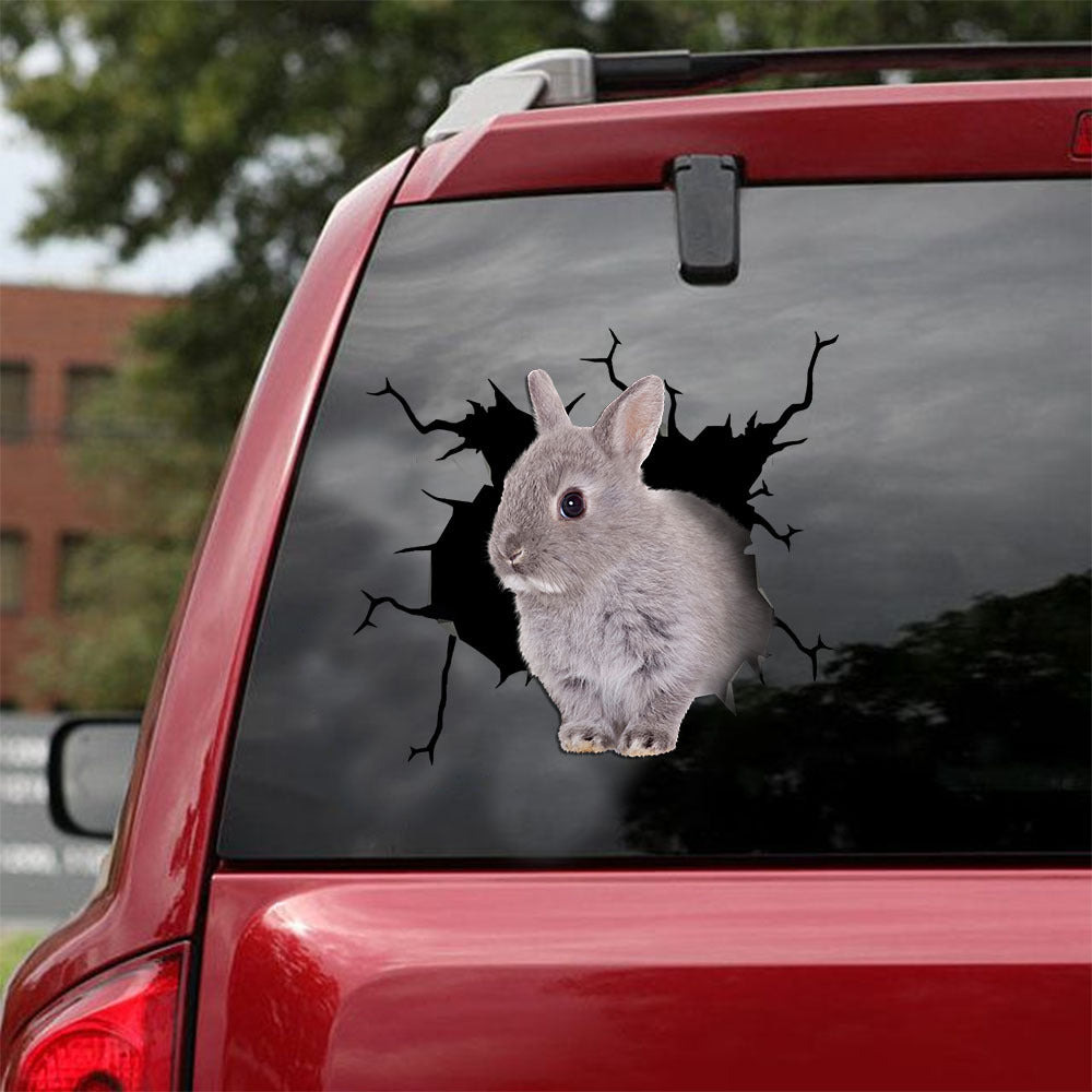 [ld0749-snf-lad]-bunny-crack-car-sticker-bunnys-lover
