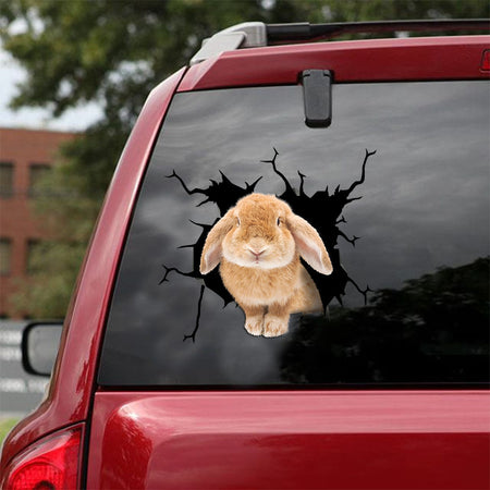 [ld0739-snf-lad]-bunny-crack-car-sticker-bunnys-lover