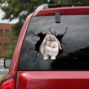 [ld0740-snf-lad]-bunny-crack-car-sticker-bunnys-lover