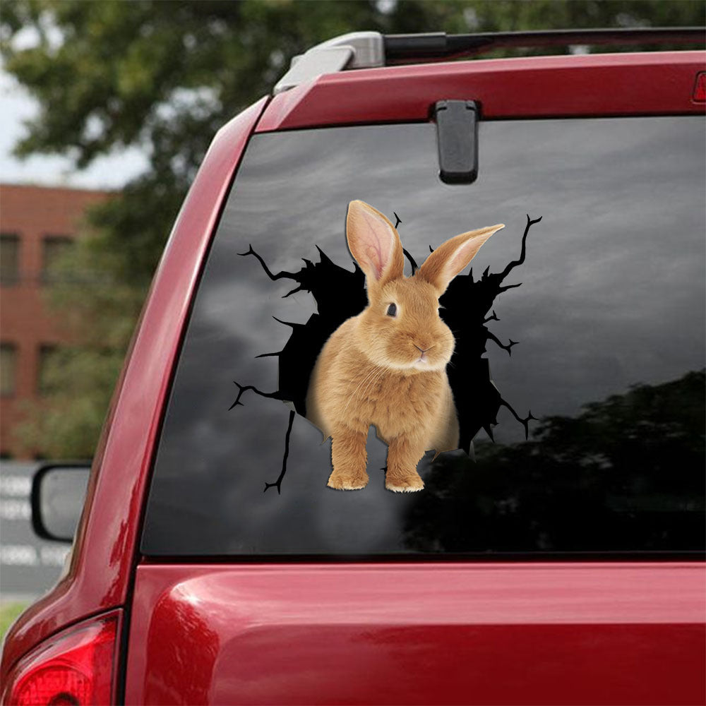 [ld0743-snf-lad]-bunny-crack-car-sticker-bunnys-lover