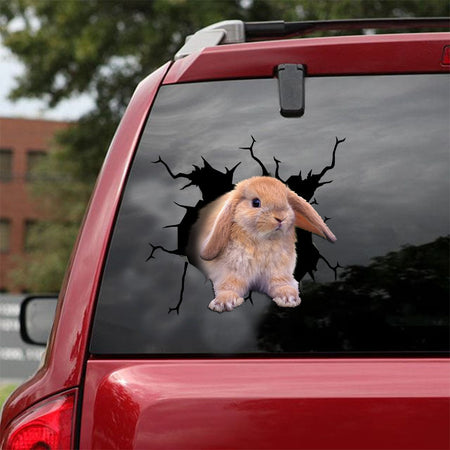 [ld0745-snf-lad]-bunny-crack-car-sticker-bunnys-lover