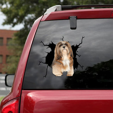 [ld0764-snf-lad]-lhasa-apso-crack-car-sticker-dogs-lover