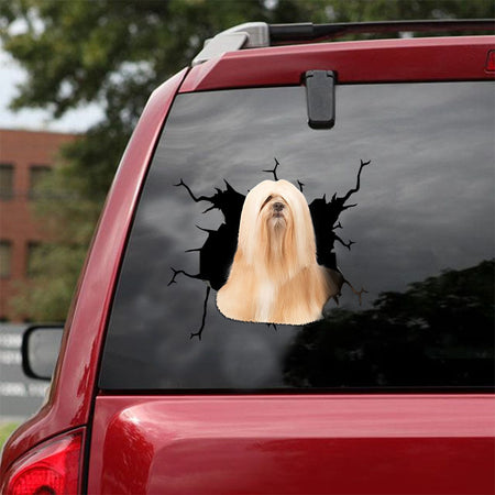 [ld0768-snf-lad]-lhasa-apso-crack-car-sticker-dogs-lover