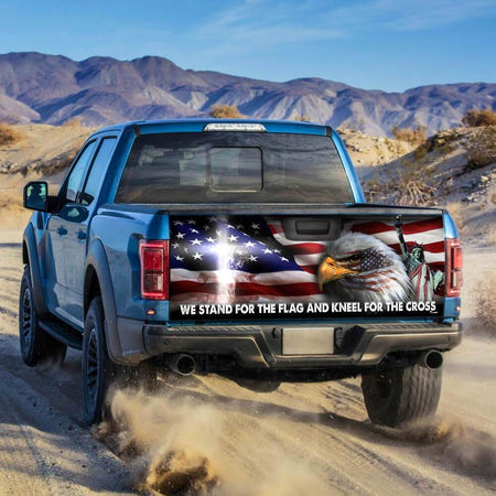Jesus Christ United We Stand truck Tailgate Decal Sticker Wrap Tailgate Wrap Decals For Trucks