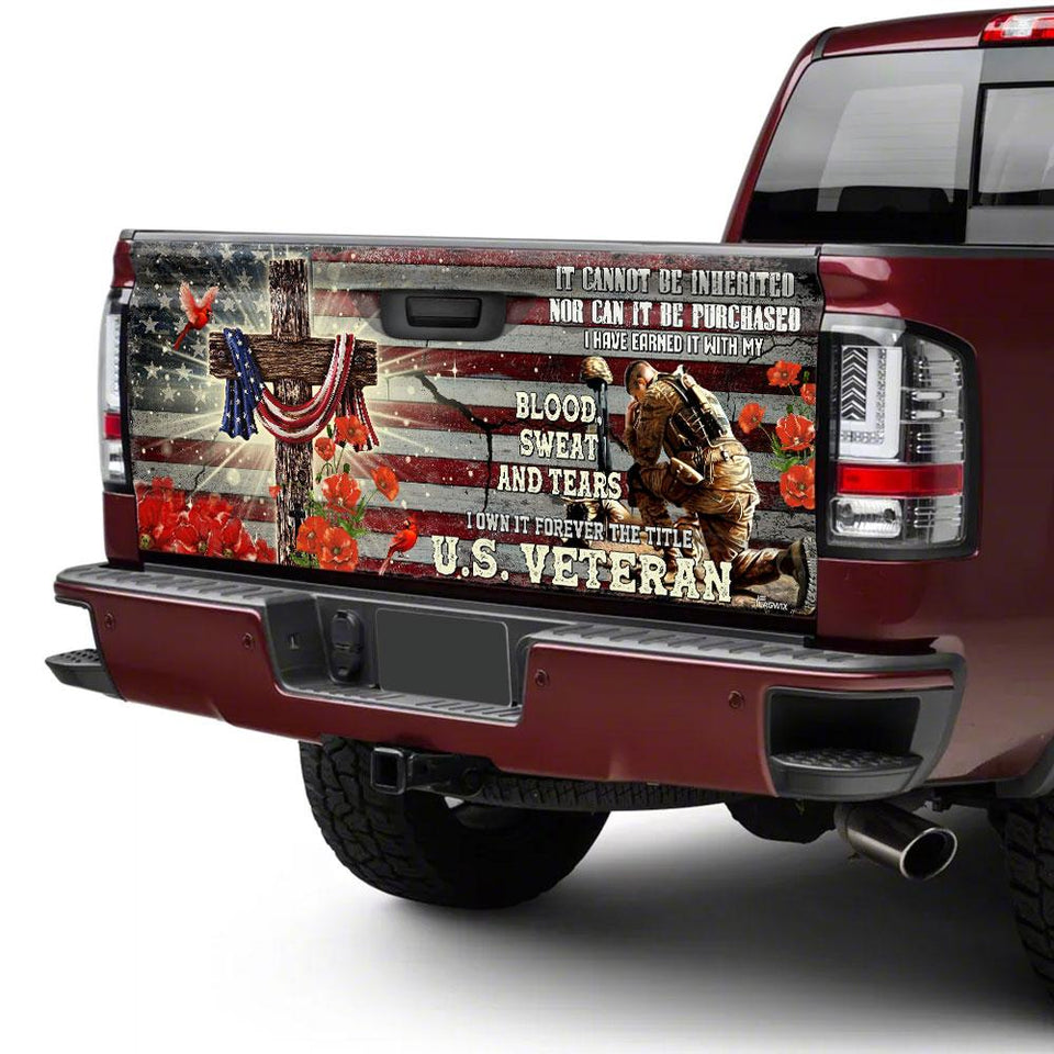 Forever The Title Veterans truck Tailgate Decal Sticker Wrap Veteran Day Veteran Gifts Veteran Decoration Idea Tailgate Wrap Decals For Trucks