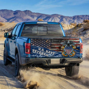 U.s Navy Veterans truck Tailgate Decal Sticker Wrap Us Navy Decor Us Navy Gift Navy Veteran Gift  Tailgate Wrap Decals For Trucks