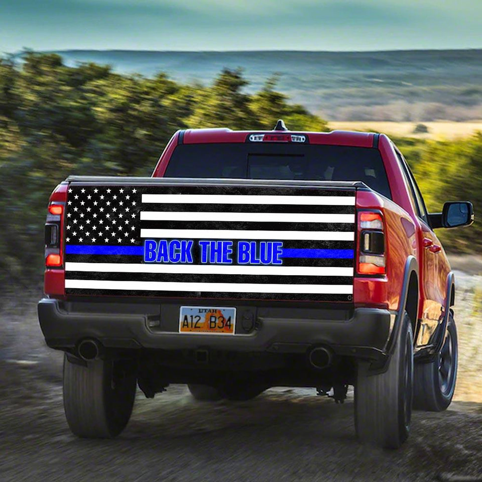 Back The Blue truck Tailgate Decal Sticker Wrap Tailgate Wrap Decals For Trucks