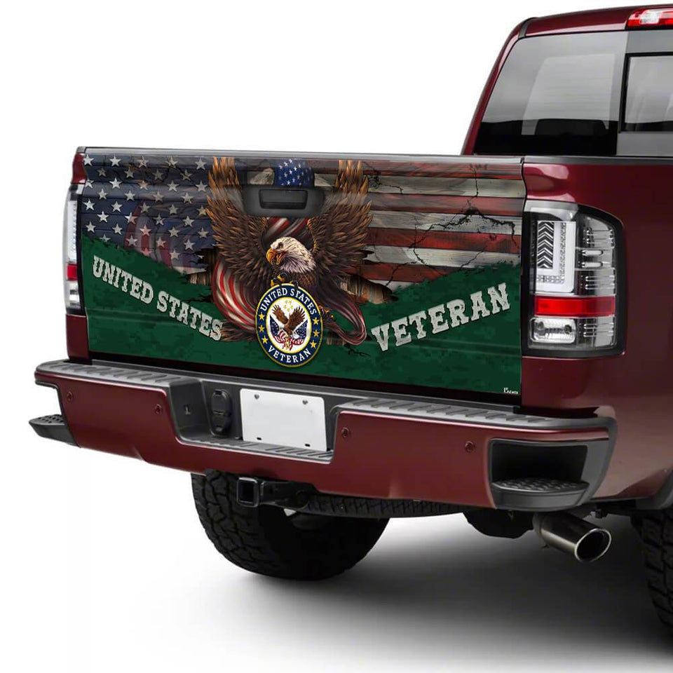 United States Veterans truck Tailgate Decal Sticker Wrap Tailgate Wrap Decals For Trucks