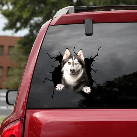 [da0379-snf-tnt]-siberian-husky-crack-car-sticker-dogs-lover