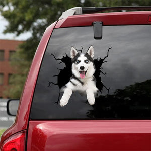 [da0372-snf-tnt]-siberian-husky-crack-car-sticker-dogs-lover