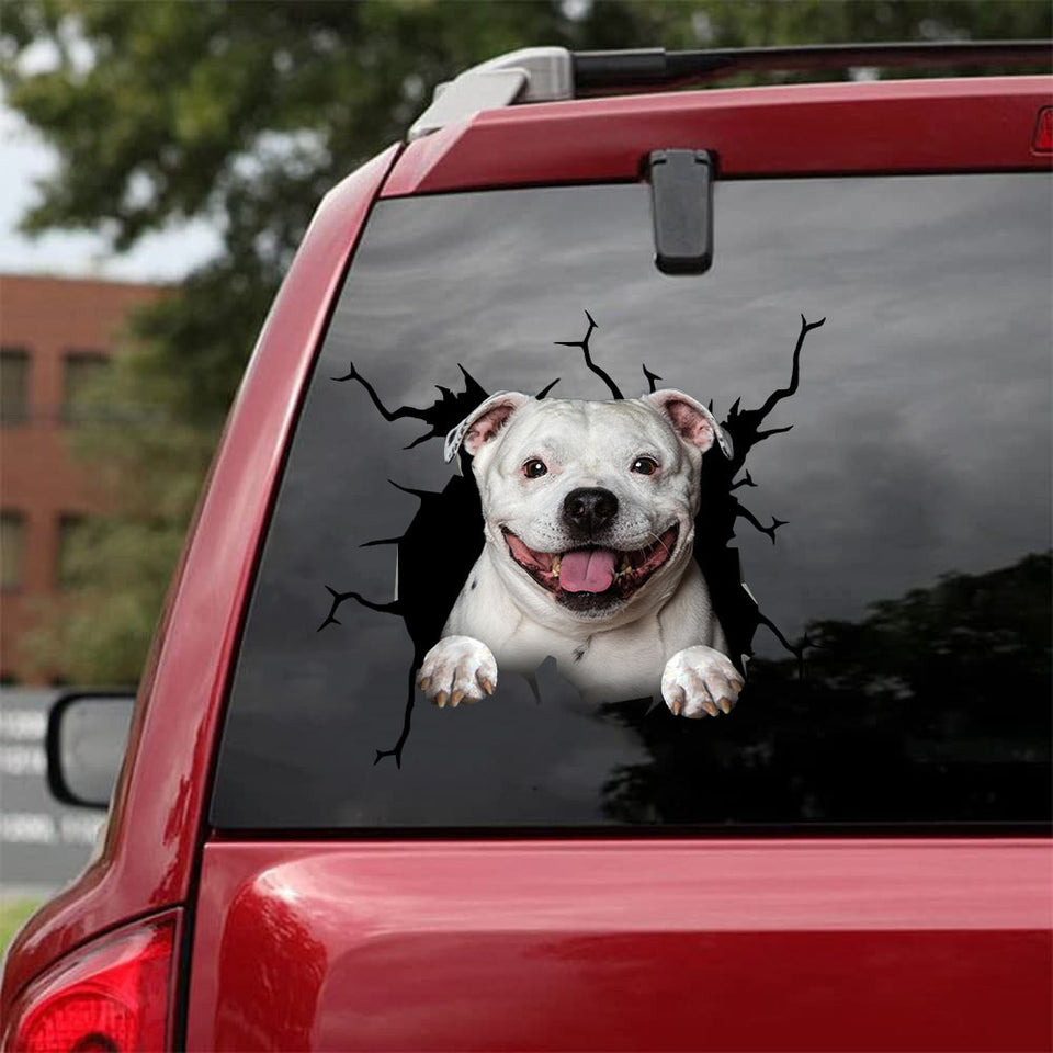 [da0823-snf-tnt]-staffordshire-bull-terrier-crack-car-sticker-dogs-lover