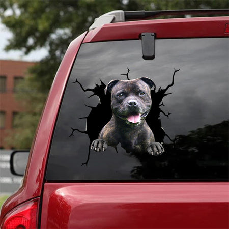 [da0828-snf-tnt]-staffordshire-bull-terrier-crack-car-sticker-dogs-lover