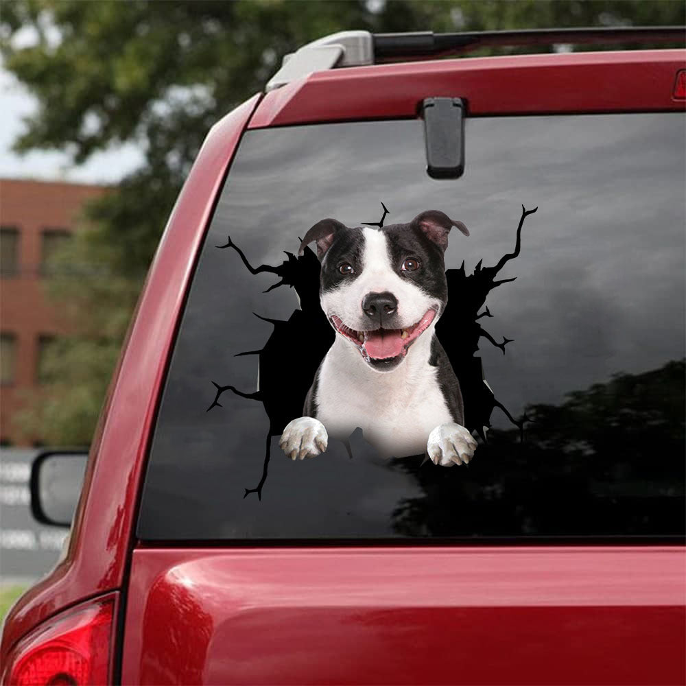 [da0830-snf-tnt]-staffordshire-bull-terrier-crack-car-sticker-dogs-lover