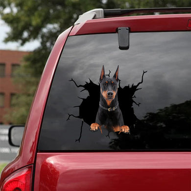[sk0519-snf-tnt]-doberman-crack-car-sticker-dogs-lover