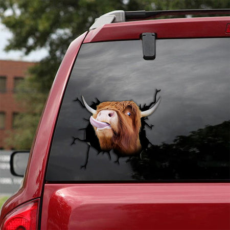 Highland Cow Crack Stickers For Cars Funny Transfer Stickers Stuffer Ideas For Women