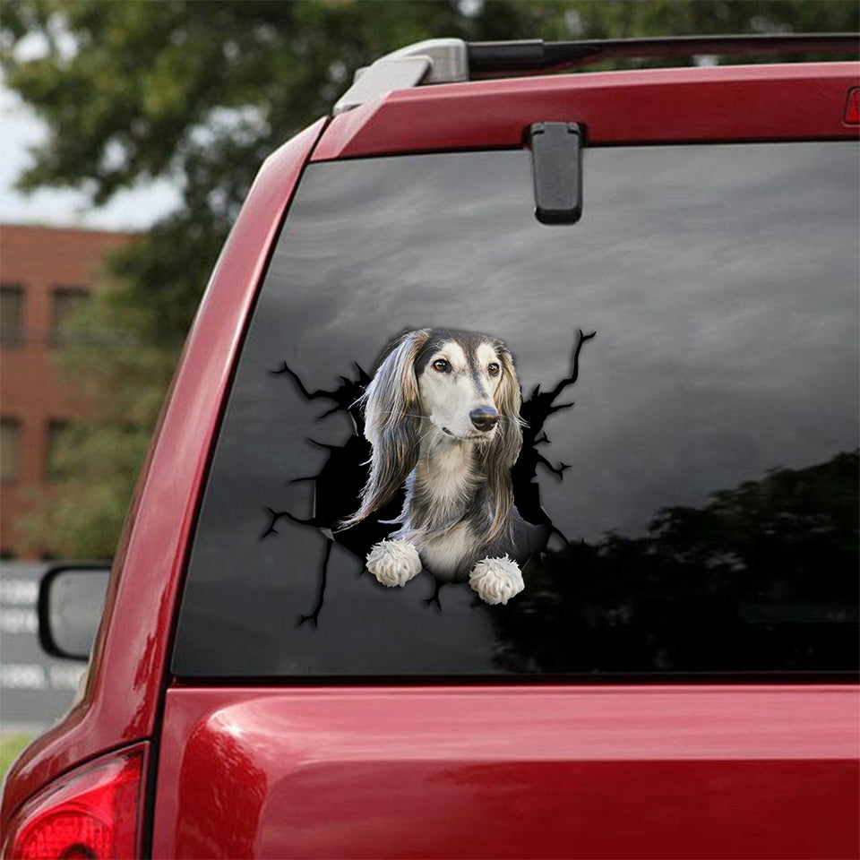 [th0263-snf-tpa]-saluki-crack-car-sticker-dogs-lover