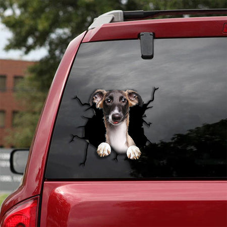 [th0253-snf-tpa]-whippet-crack-car-sticker-dogs-lover