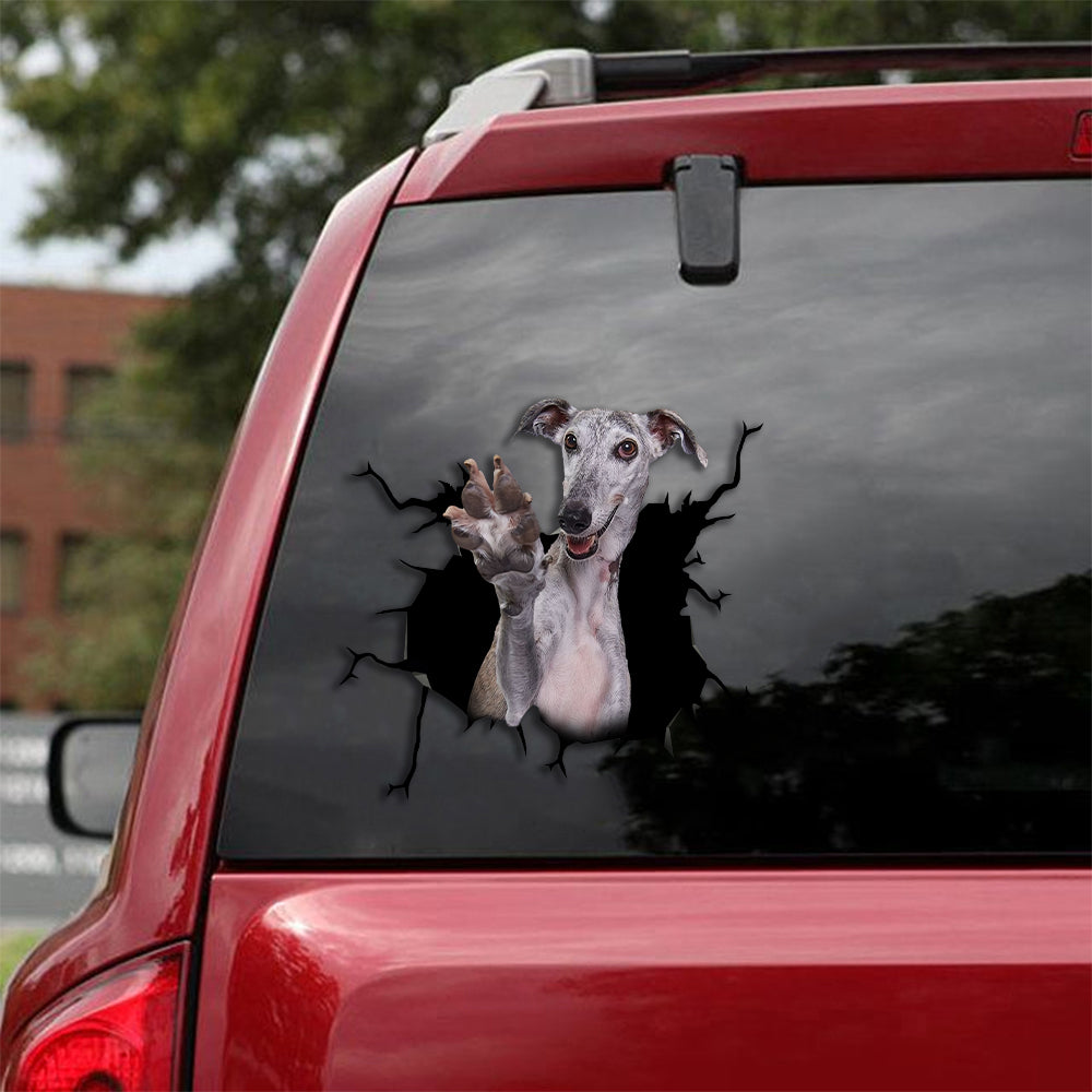[th0255-snf-tpa]-whippet-crack-car-sticker-dogs-lover