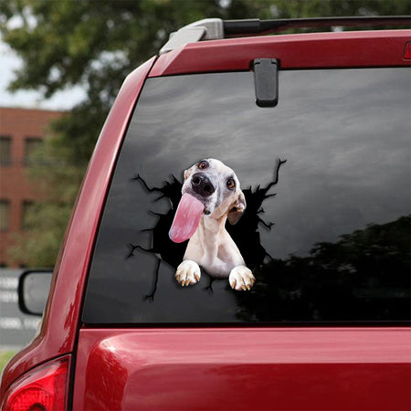 [th0256-snf-tpa]-whippet-crack-car-sticker-dogs-lover