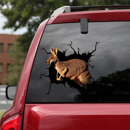 [da1030-snf-tnt]-kangaroo-crack-car-sticker-animals-lover