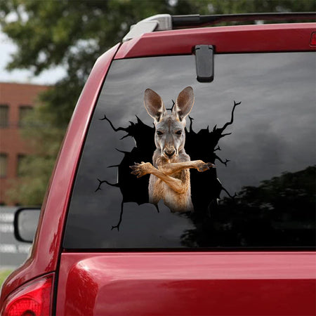 [da1025-snf-tnt]-kangaroo-crack-car-sticker-animals-lover