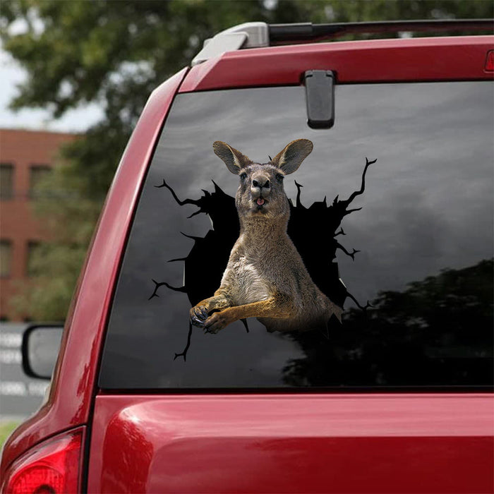 [da1027-snf-tnt]-kangaroo-crack-car-sticker-animals-lover