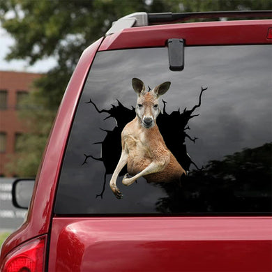 [da1028-snf-tnt]-kangaroo-crack-car-sticker-animals-lover