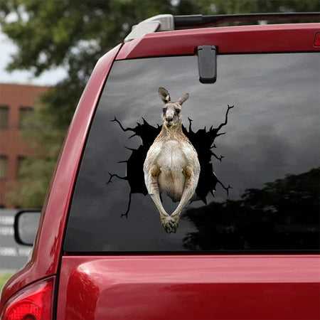 [da1029-snf-tnt]-kangaroo-crack-car-sticker-animals-lover
