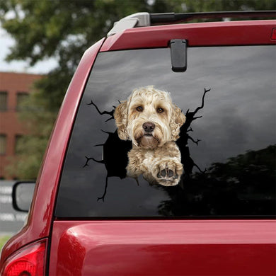 [da1019-snf-tnt]-labradoodle-crack-car-sticker-dogs-lover
