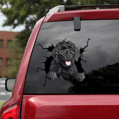 [da1010-snf-tnt]-labradoodle-crack-car-sticker-dogs-lover
