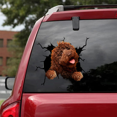 [da1012-snf-tnt]-labradoodle-crack-car-sticker-dogs-lover