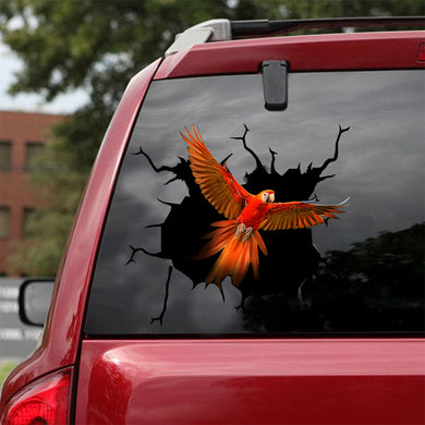 [sk0516-snf-lad]-parrot-crack-car-sticker-animals-lover
