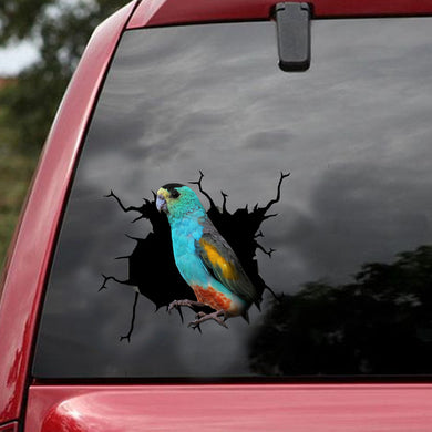 [ld1839-snf-lad]-golden-shouldered-crack-car-sticker-parrot-lovers