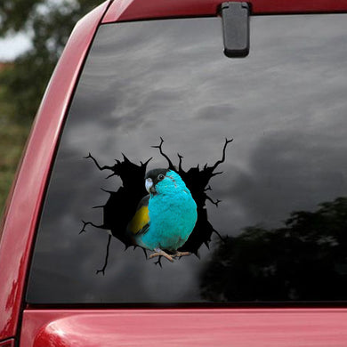 [ld1840-snf-lad]-golden-shouldered-crack-car-sticker-parrot-lovers
