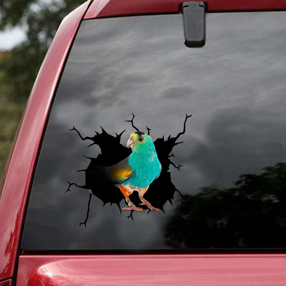 [ld1841-snf-lad]-golden-shouldered-crack-car-sticker-parrot-lovers