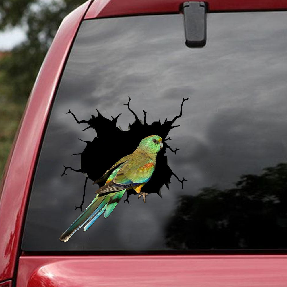 [ld1844-snf-lad]-golden-shouldered-crack-car-sticker-parrot-lovers