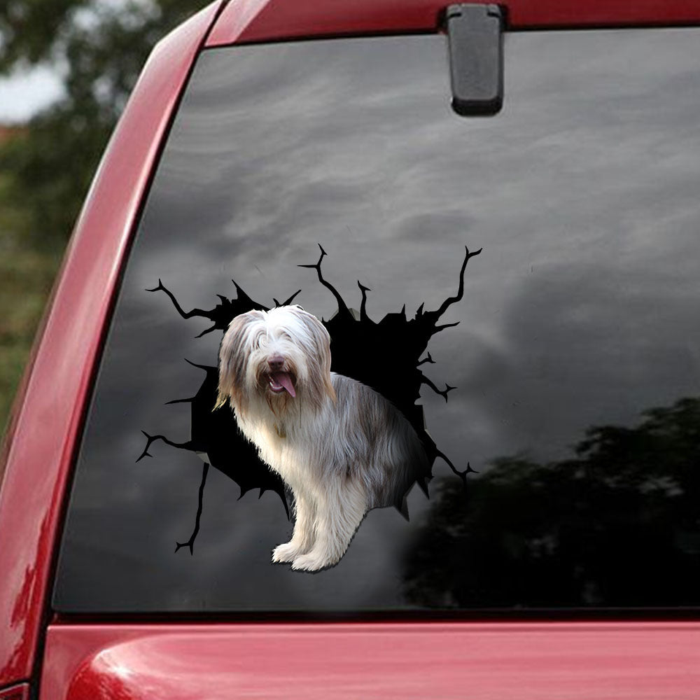 [ld1845-snf-lad]-bearded-collie-crack-car-sticker-dog-lovers