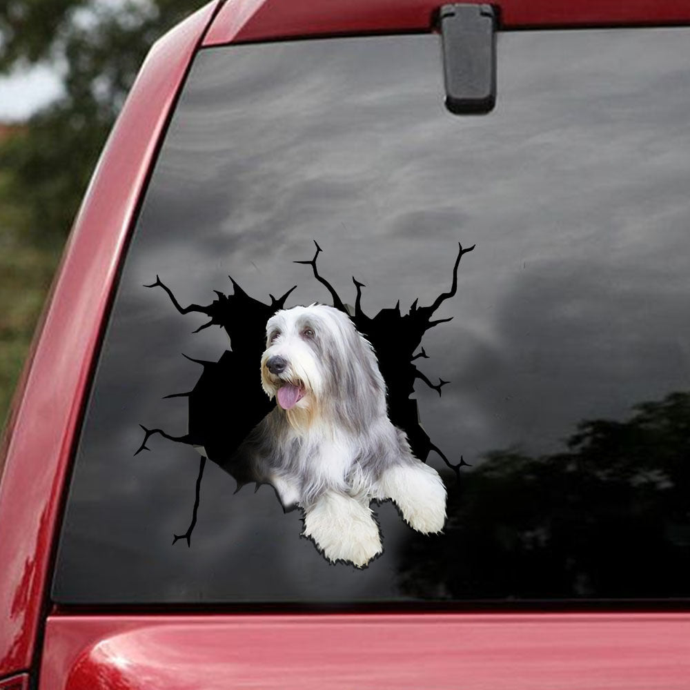 [ld1846-snf-lad]-bearded-collie-crack-car-sticker-dog-lovers