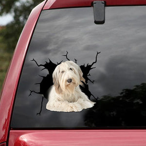[ld1849-snf-lad]-bearded-collie-crack-car-sticker-dog-lovers