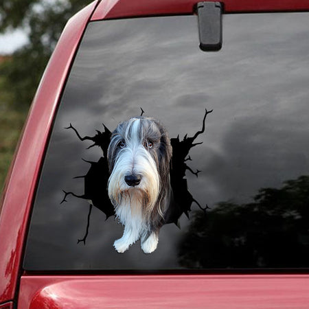 [ld1850-snf-lad]-bearded-collie-crack-car-sticker-dog-lovers