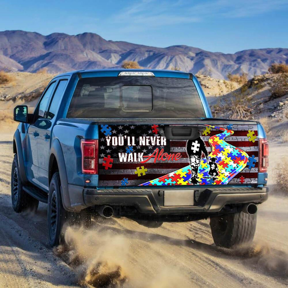 Truck Tailgate Decal Sticker Wrap Never Walk Alone Tailgate Wrap Decals For Trucks