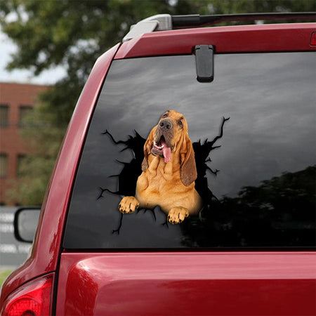 [th0278-snf-tpa]-bloodhound-crack-car-sticker-dogs-lover