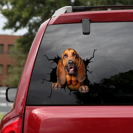 [th0280-snf-tpa]-bloodhound-crack-car-sticker-dogs-lover