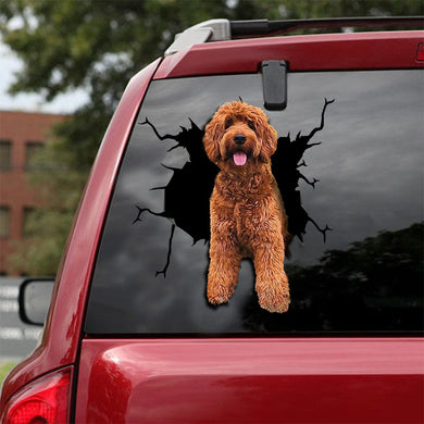 [ld0382-snf-lad]-goldendoodle-crack-car-sticker-dogs-lover